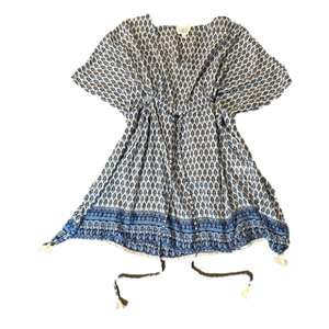 Ladies large blue and white beach cover-up/tunic dress